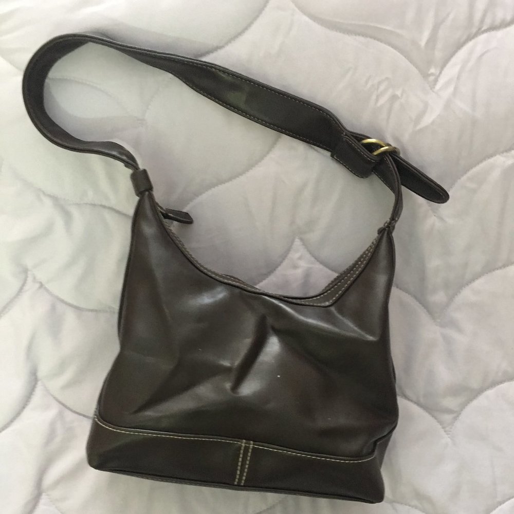 Nine West Dark Brown Purse w/ Zipper Top